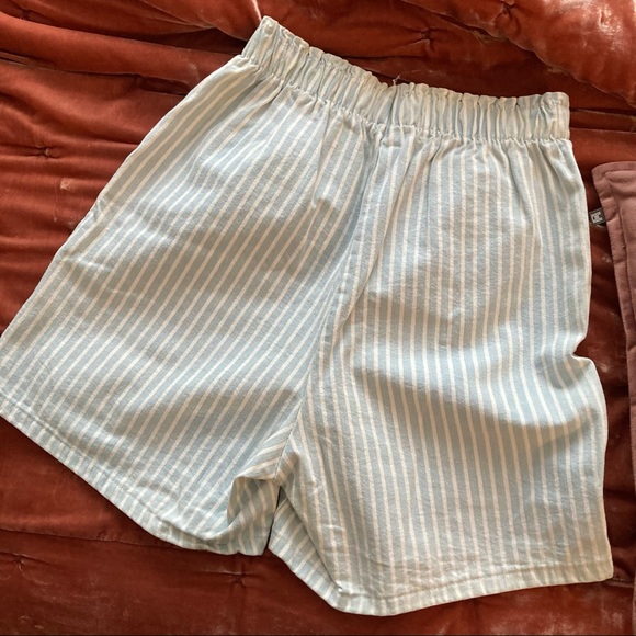 Vintage Striped Denim Pull On Shorts - Picture 2 of 3